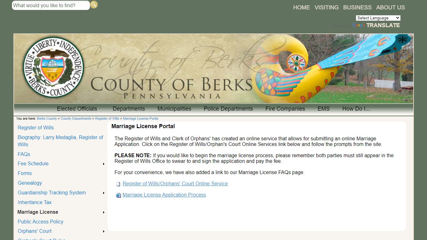 Marriage License Portal